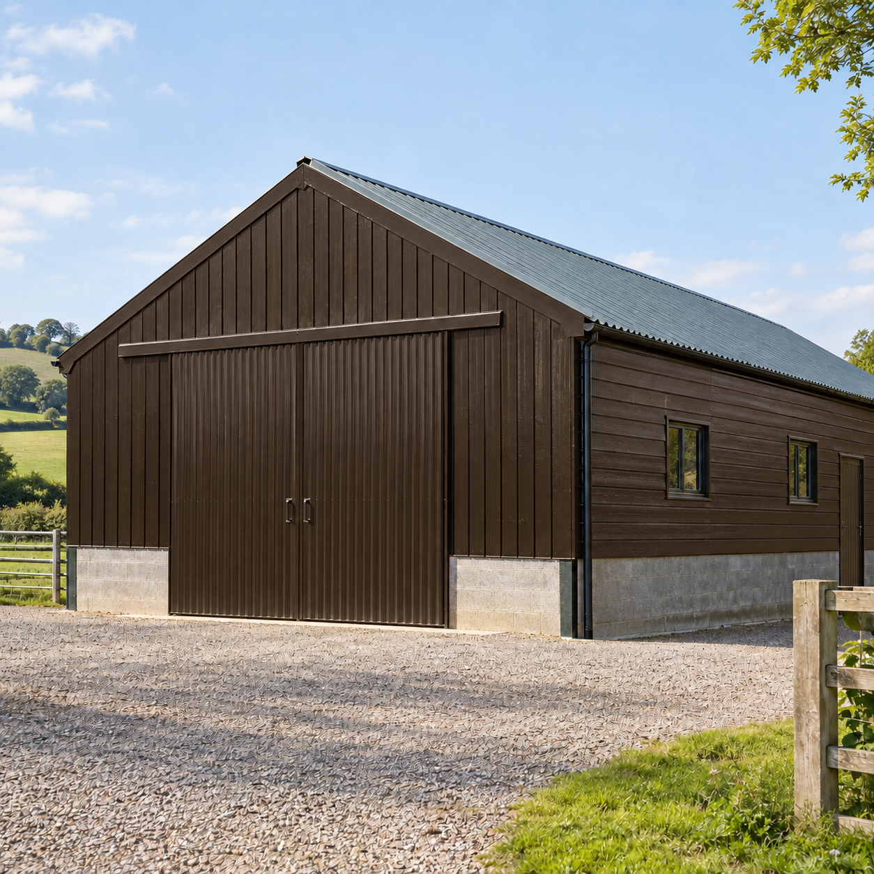 Vandyke Brown illustrative application: Oil-Based Barn & Shed Paint – Exterior Wood & Metal Gloss