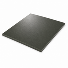 Square dark olive-grey Oilon slab angled on white, finely speckled matt face and square-cut edge