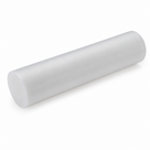 Short milky white PET rod on white, angled with a faint sheen and the cut end at the lower left