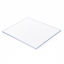 Clear polycarbonate sheet, angled studio shot on a white background