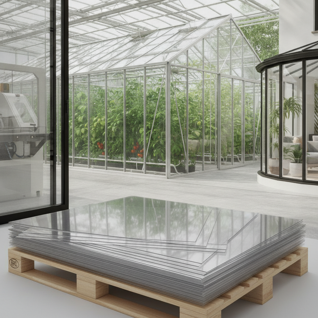 Clear polycarbonate sheet panels — greenhouse glazing, machine guard and conservatory applications — UK cut to size