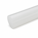 Natural white polypropylene rod, angled studio shot on white