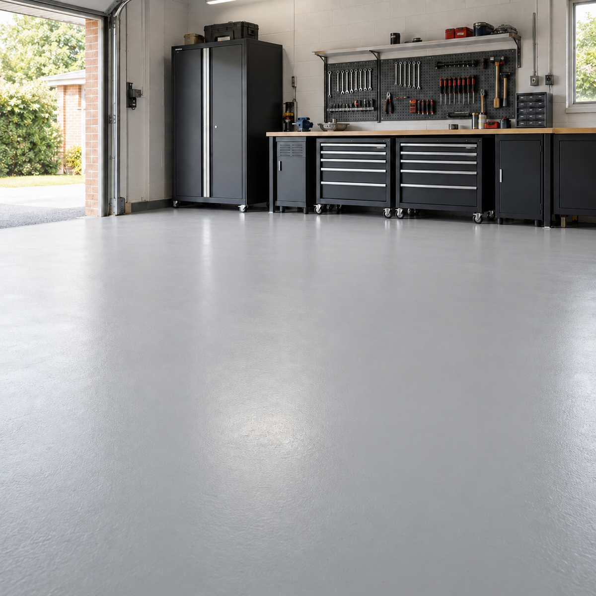 Light Grey illustrative application: Heavy Duty Polyurethane Floor Paint for Garages & Workshops