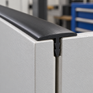 Illustrative use case of black rigid PVC barbed T section installed between panels