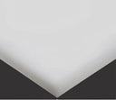 Corner of a white polyethylene sheet against a dark ground, two sawn edges meeting at a point