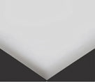 Corner of a white polyethylene sheet against a dark ground, two sawn edges meeting at a point