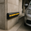 Rubber Wall Guard Double D Section installed in car park - vehicle wall protection at bumper height