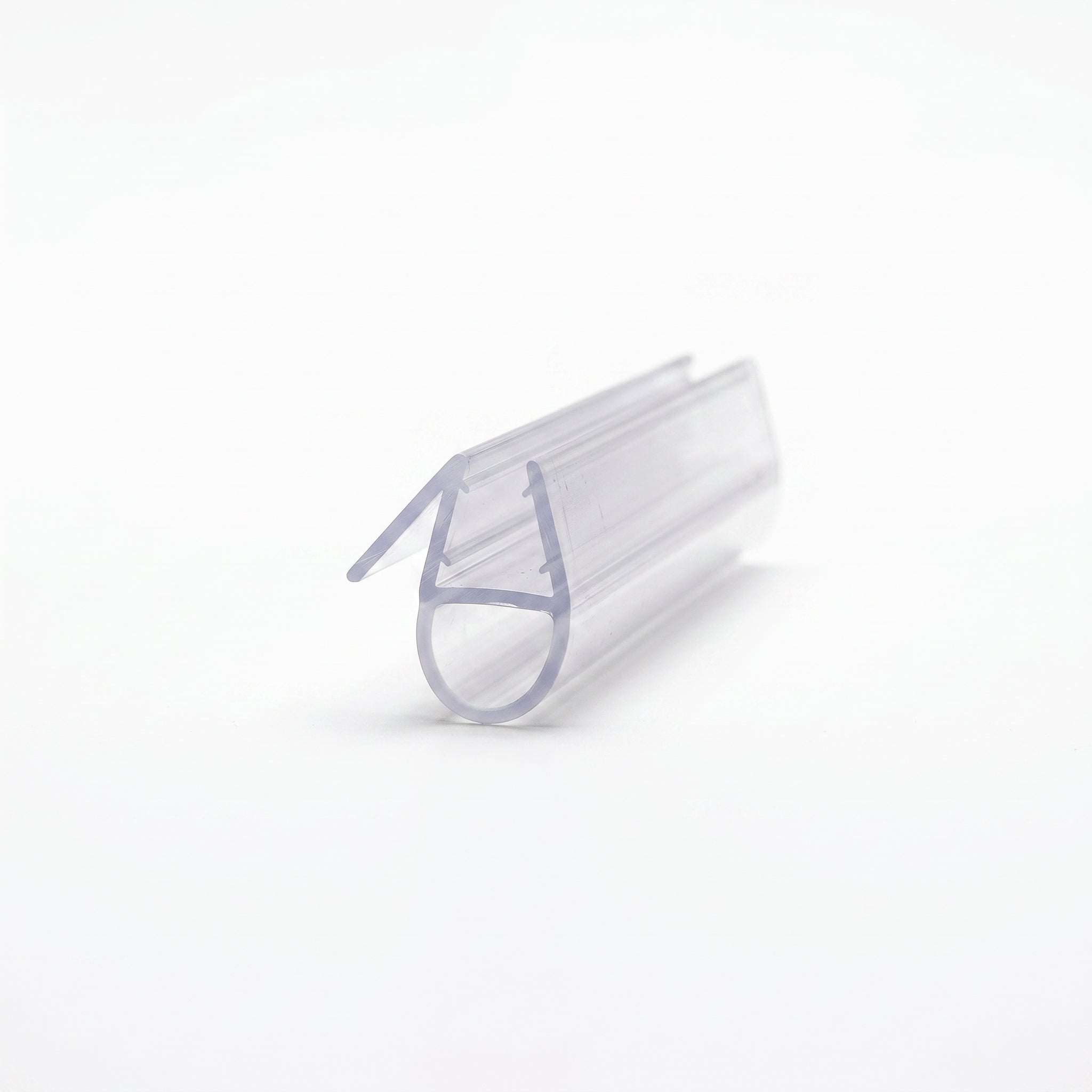 Cut length of SEAL011 clear seal - channel for 4-6mm glass with 7mm bubble loop and 10mm deflector fin
