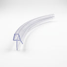 Clear pre-curved seal on white, smooth arc with the hooked channel and blade at the near end