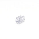 Small clear seal offcut on white, glass channel with a tiny hollow bubble under one side