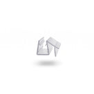 Small clear seal offcut on white - glass channel with an angled arm one side and a drop flap the other