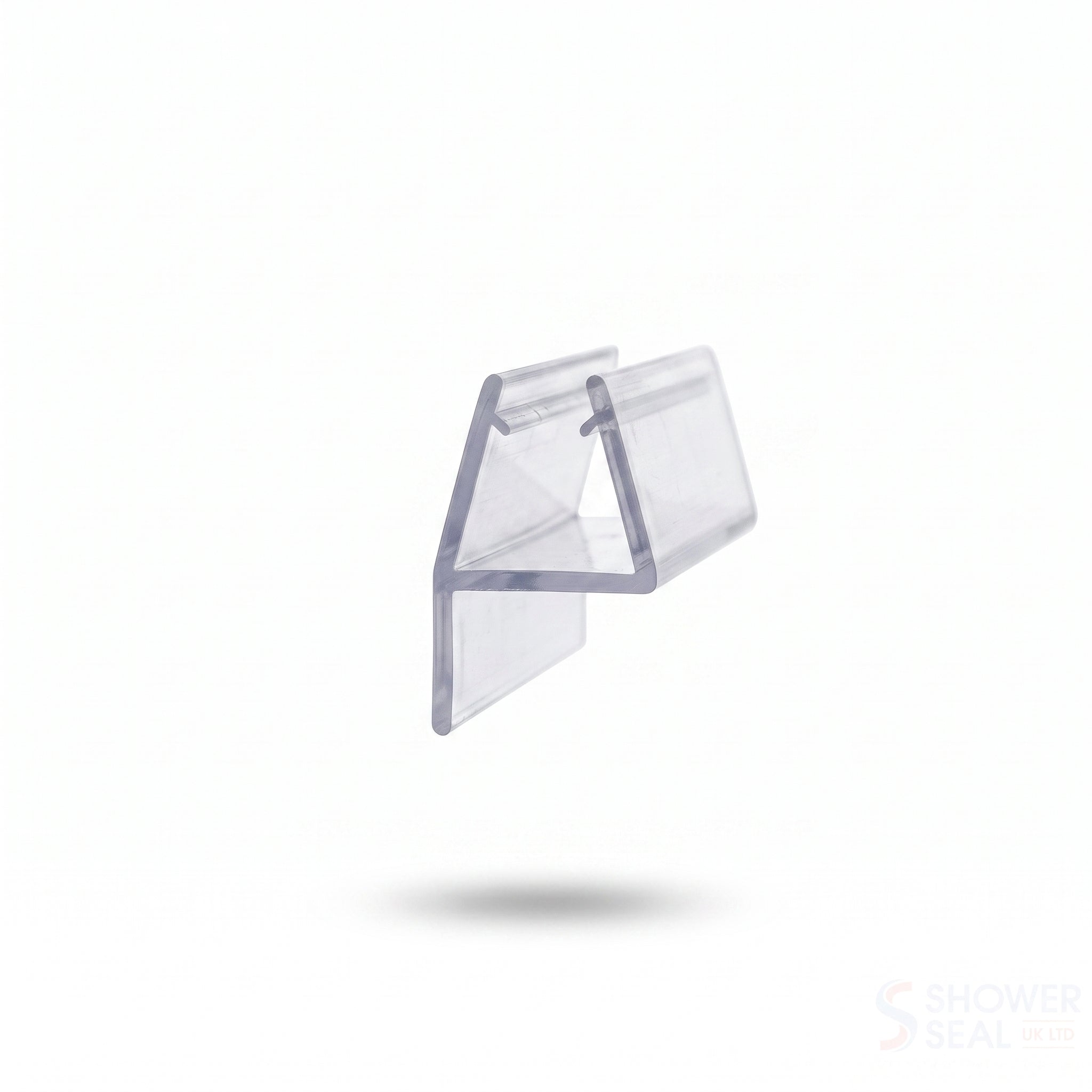 Shower screen seal profile for 10-12mm glass - 14mm wide channel with straight 10mm fin