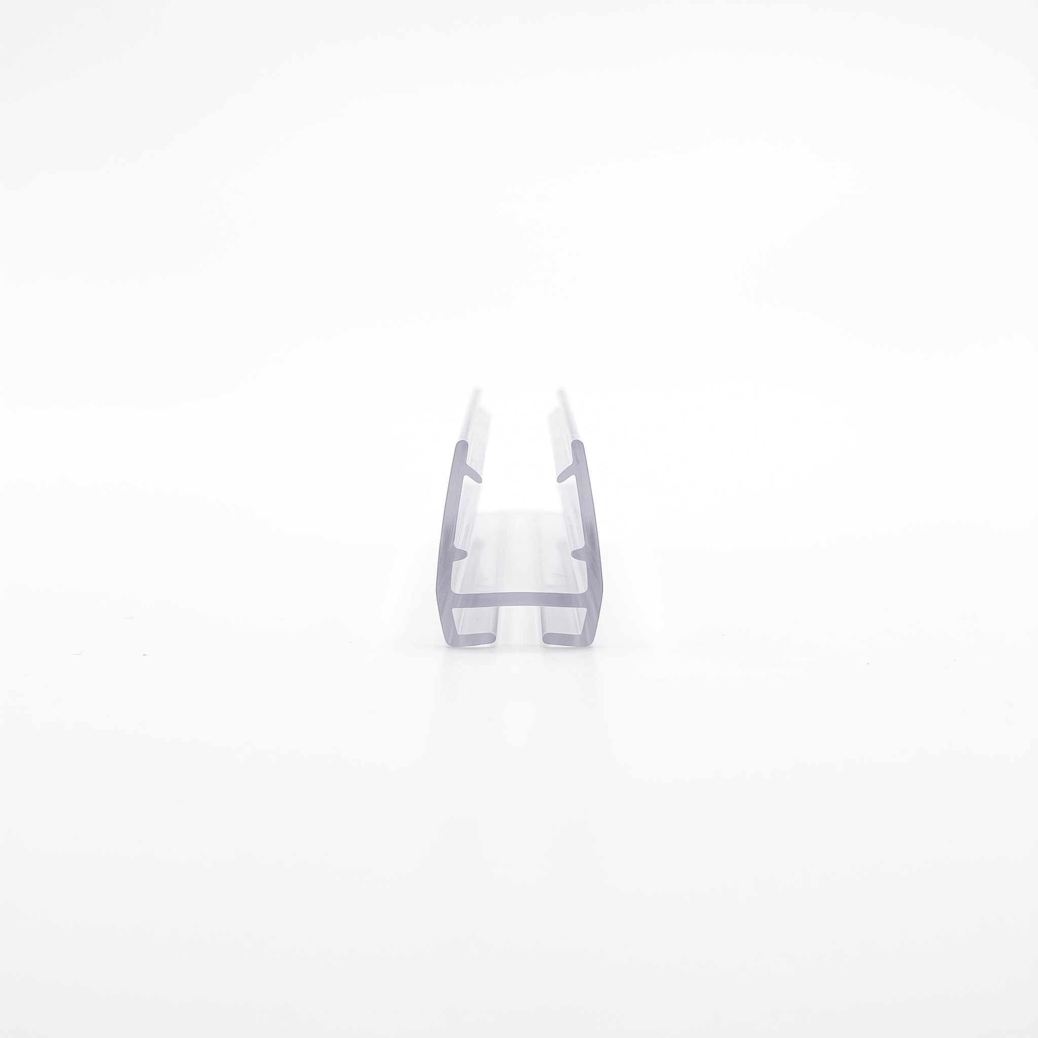 Clear SEAL083 carrier seal cut piece - 9.5mm push-on channel for 4-6mm glass with T-slot groove for insert seals