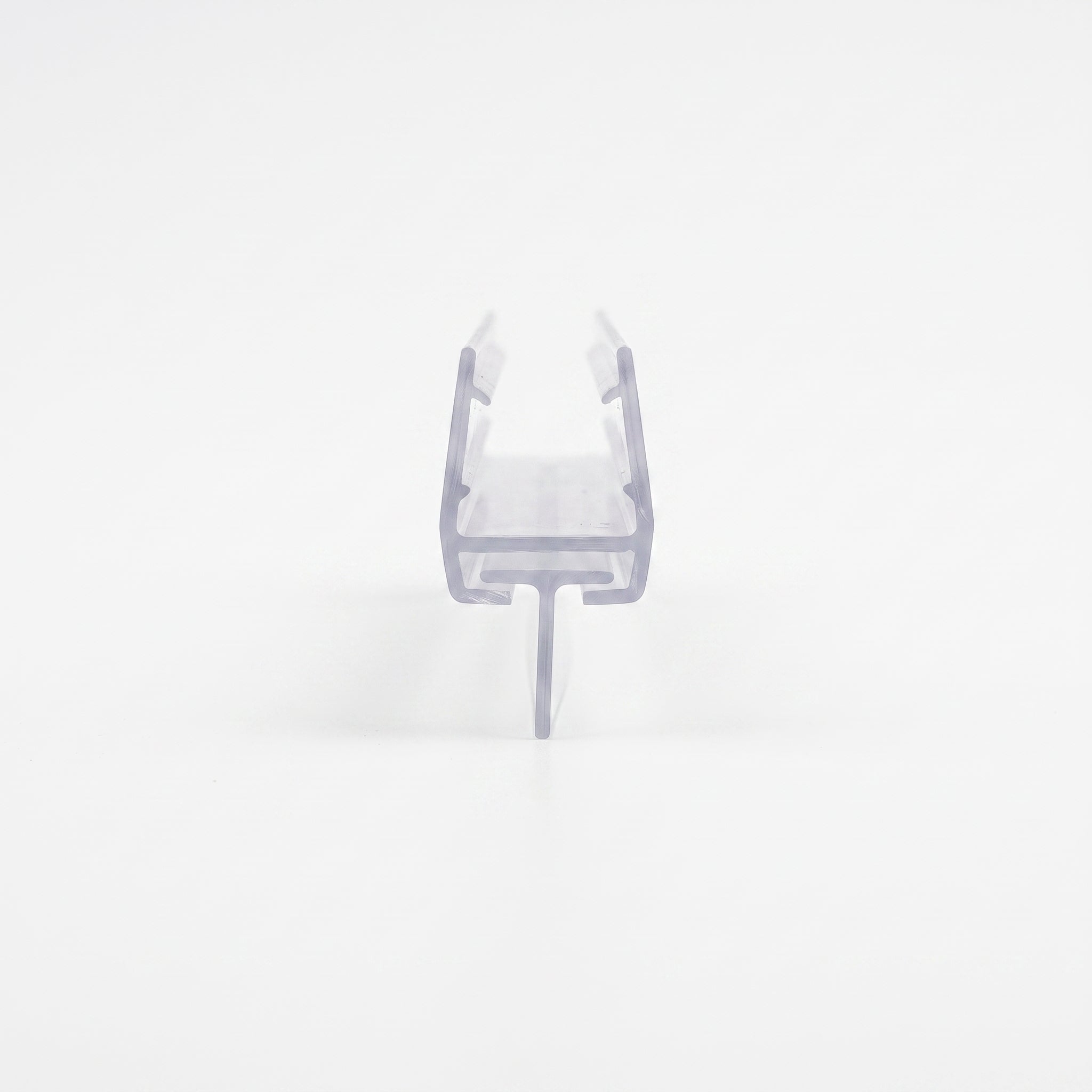 Clear SEAL083T seal cut piece - 4-6mm glass channel with flat foot and straight T-blade below
