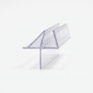 Clear seal offcut on white, glass channel with a triangular wing fin and a flat foot blade below