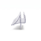Small clear seal offcut on white, glass channel between a large triangular flick fin and a short lower fin