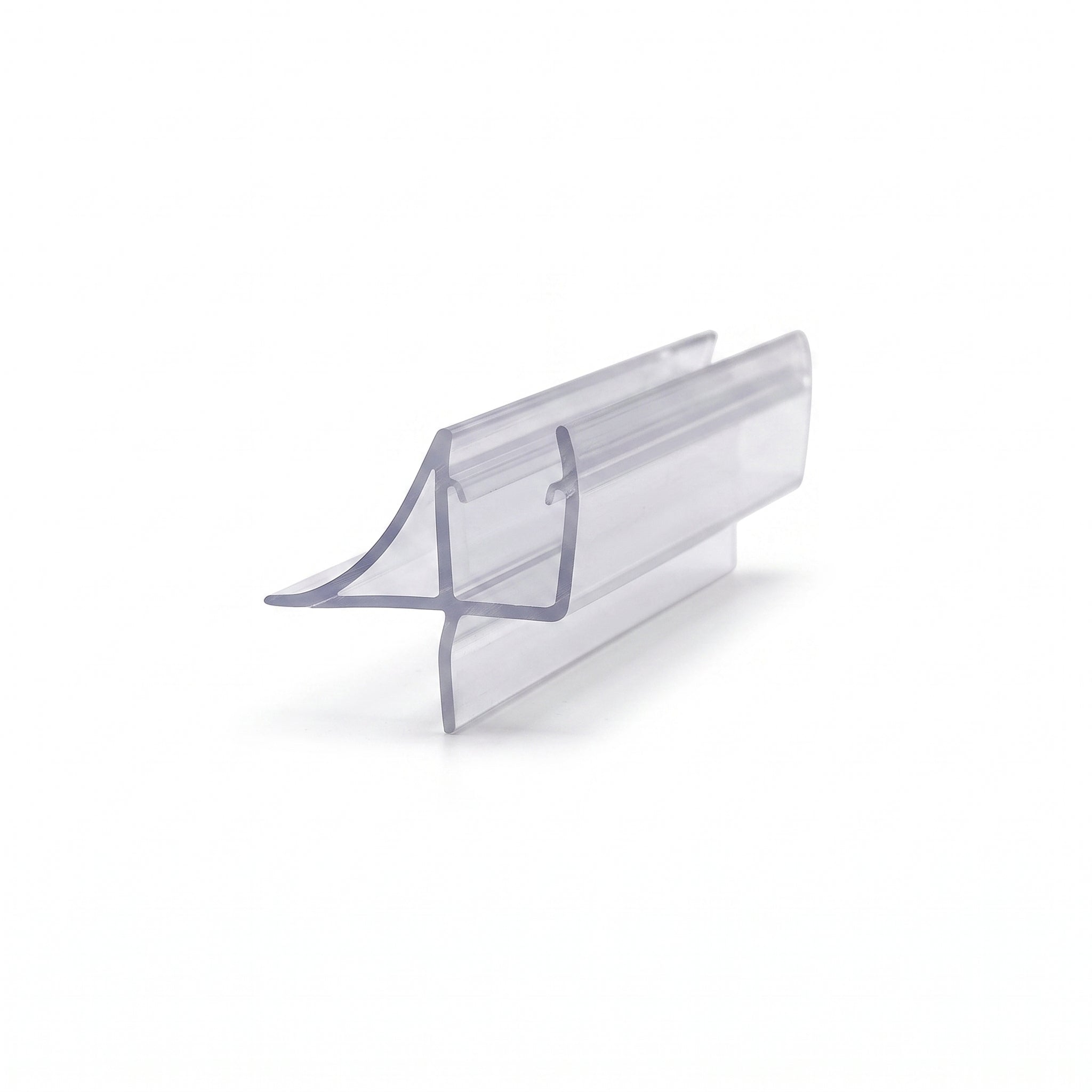 Cut length of SEAL118 clear seal - channel for 8-10mm glass with 20mm wing fin, 14mm foot and 6mm blade