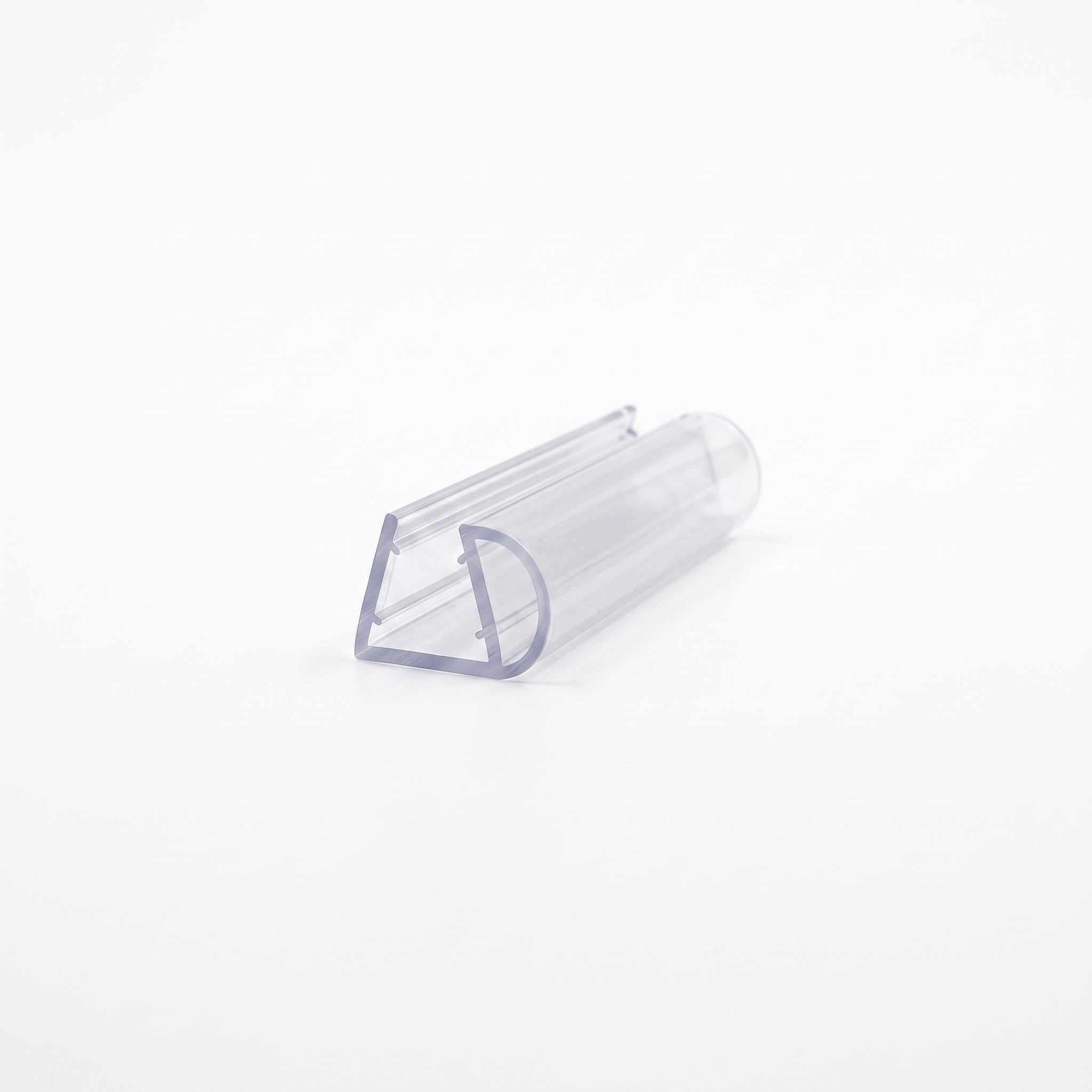 Cut length of SEAL121 clear buffer seal - trapezoid channel for 8-10mm glass with soft 8mm D bubble on one side