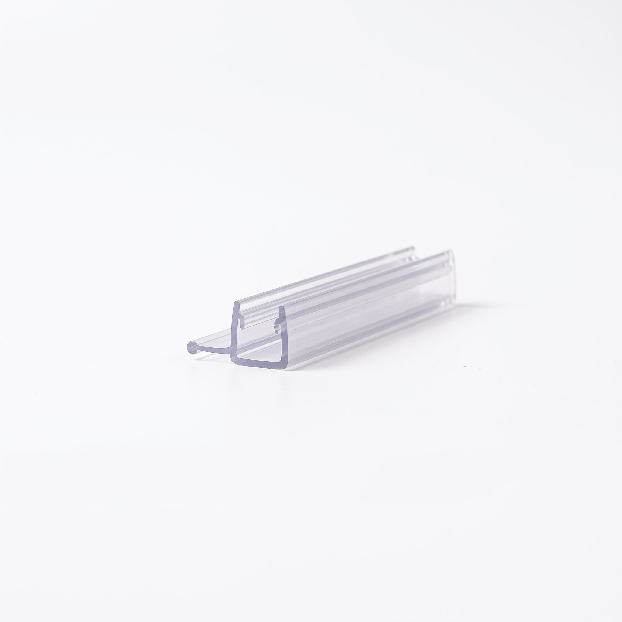 Clear SEAL138 seal cut piece - 12mm channel for 4-6mm glass with short 5mm beaded side fin