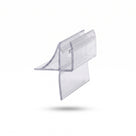 Clear seal offcut on white, glass channel with a sweeping wing fin above a long flat blade