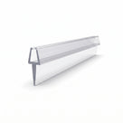 Short section of clear tapered seal on white, angled channel above a deep sloping fin