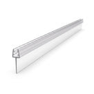 Clear tapered seal profile on white, narrow gripping channel above a deep flat fin, viewed end on
