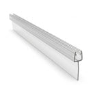 Clear tapered seal profile on white, gripping channel along the top above a broad flat fin