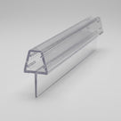 Clear tapered seal profile angled on white, trapezoid channel with gripping nibs above a deep fin