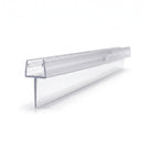 Short section of clear tapered seal on white, narrow gripping channel above a deep flat fin