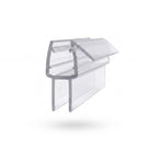 Small clear seal offcut on white, angled view of the glass channel with an up-angled fin and two straight legs below