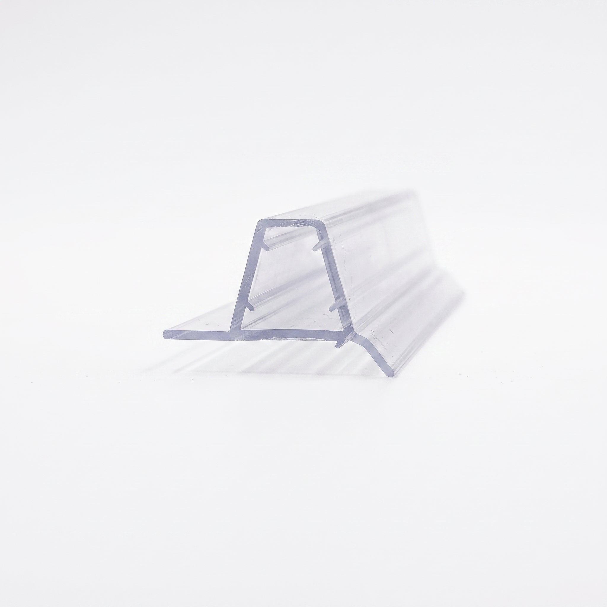 Cut length of SEAL313 clear seal - channel for 4-6mm glass with 7mm horizontal fin and 6mm angled fin