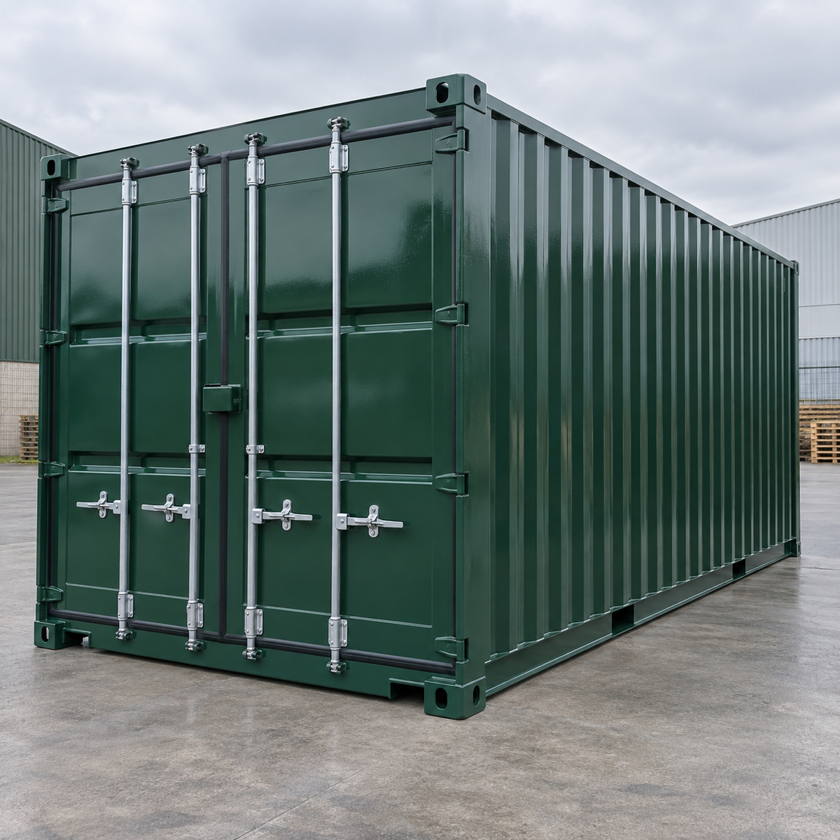 Illustrative application scene: Skip & Container Gloss Paint – Exterior Metal Refurbishment