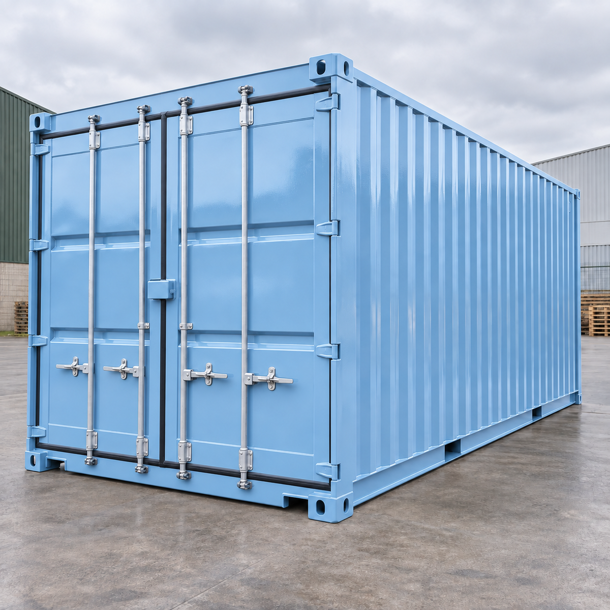 Light Blue illustrative application: Skip & Container Gloss Paint – Exterior Metal Refurbishment