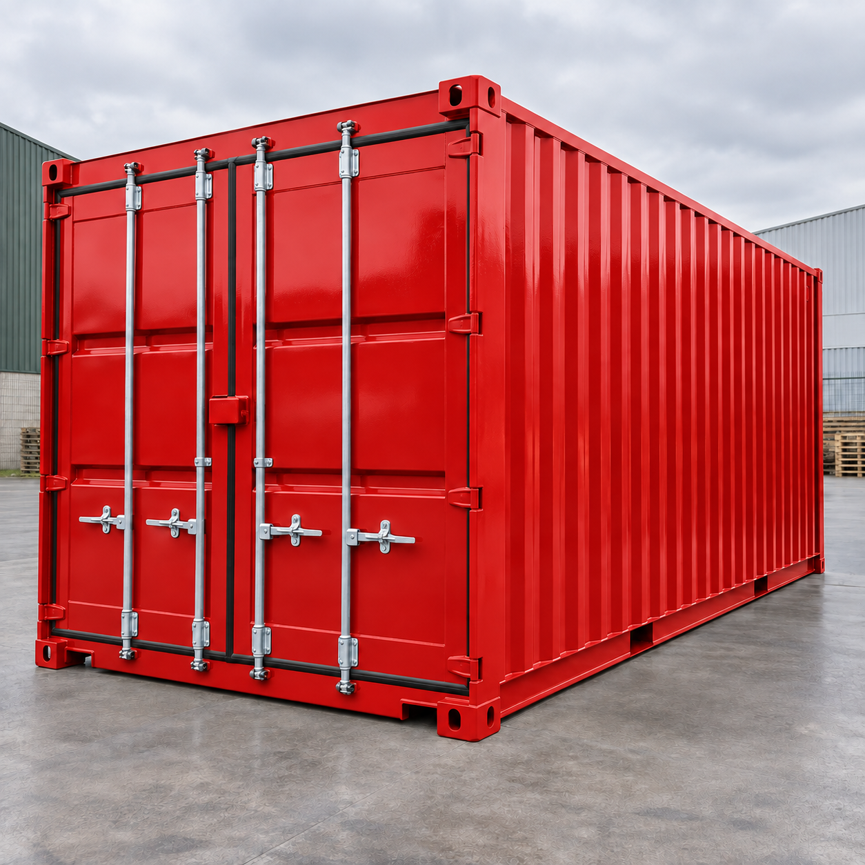 Postal Red illustrative application: Skip & Container Gloss Paint – Exterior Metal Refurbishment