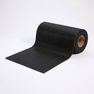 Roll of black 14mm close-mesh PVC matting partly unrolled on a white background