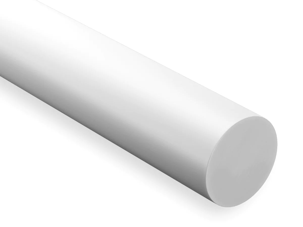 UHMWPE Natural Plastic Rod - High Abrasion Resistance, Tough Polyethylene for Food Processing, Machining, & Industrial Applications - 20mm to 200mm - UK Engineering Plastics