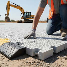 Anti-Slip Ramp for Ground Protection Mats – Outdoor Access