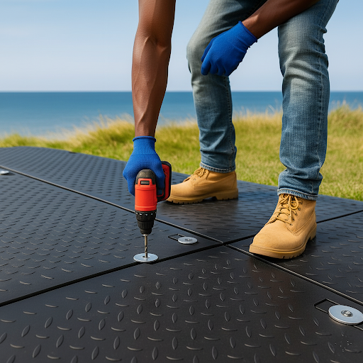 Heavy Duty Access Mat – Recycled Polyethylene, Non-Slip, 2400x1200mm