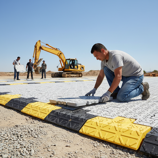 Anti-Slip Ramp for Ground Protection Mats – Outdoor Access