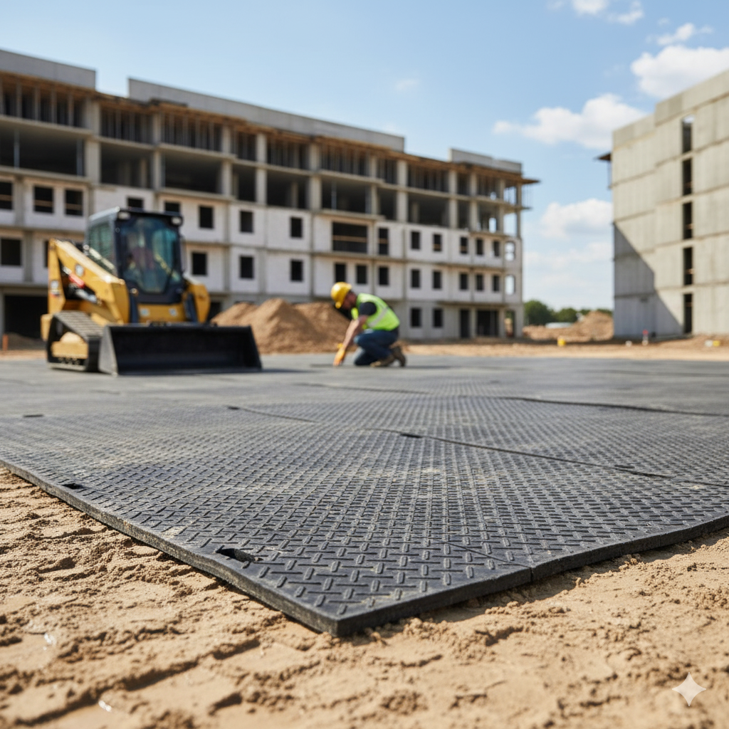 Double Sided Ground Protection Mat – Recycled HDPE, 15mm