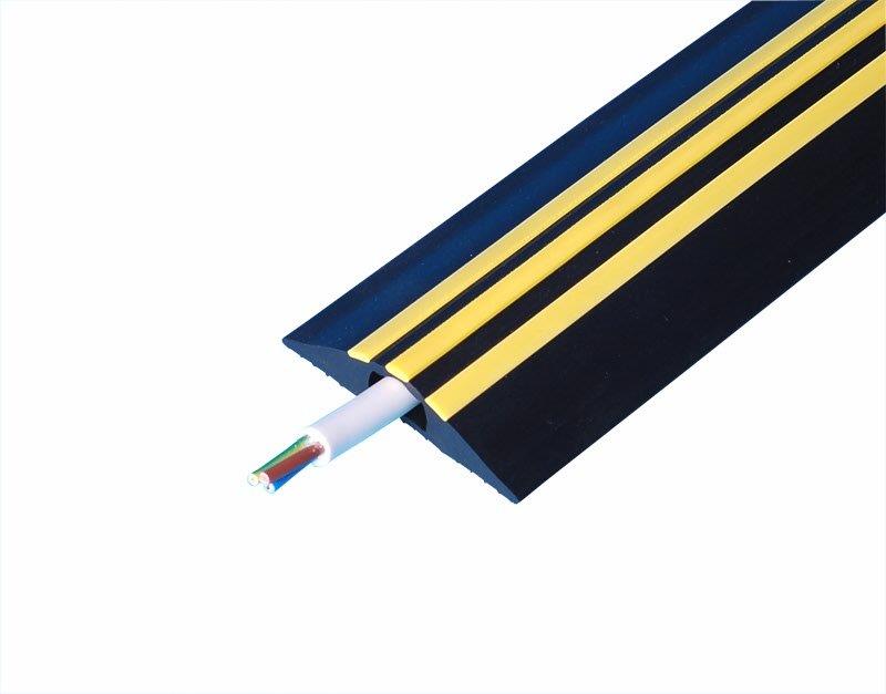 Dark Slate Gray High Visibility Cable Protector Black with Yellow Stripes - 9m