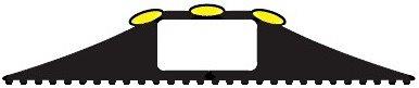 Black High Visibility Cable Protector Black with Yellow Stripes - 9m