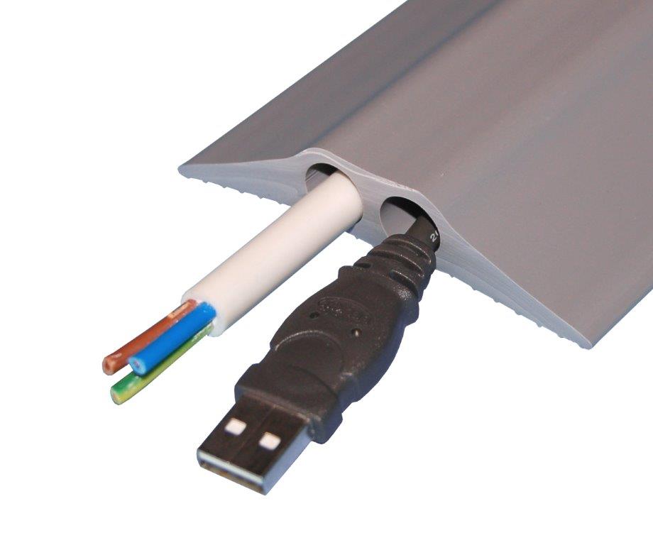 Light Slate Gray Two Hole Cable Protector - 9m Long