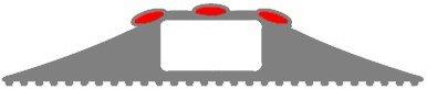Slate Gray Warning Cable Protector Grey with Red Stripes - 9m