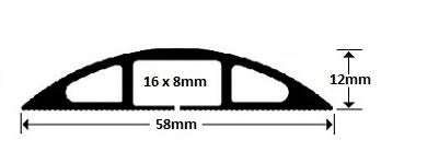 CableSafe Flexible Cable Lite CL01 Grey - 9M Protectors 16mm x 8mm hole