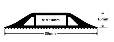 CableSafe Flexible Cable Lite CL03 Black - 9M Protectors 30mm x 10mm hole