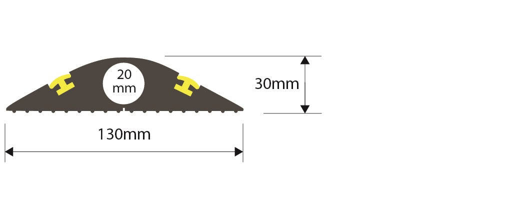 TTC/1 Black/Yellow - 4.5 M ( 20mm Diameter hole )