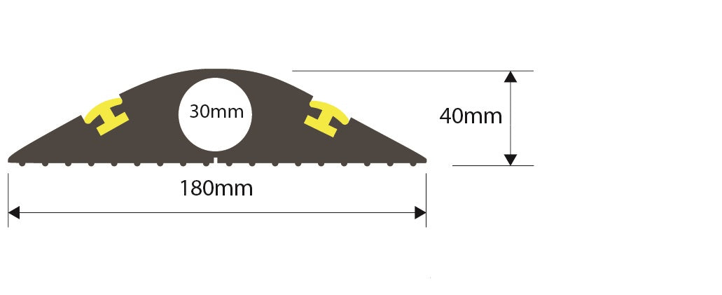 TTC/2 Black/Yellow - 4.5 M( 30mm Diameter hole )