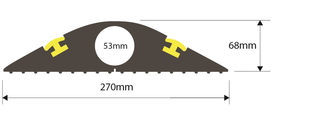 TTC/3 Black/Yellow - 1.5 M  ( 53mm Diameter hole )